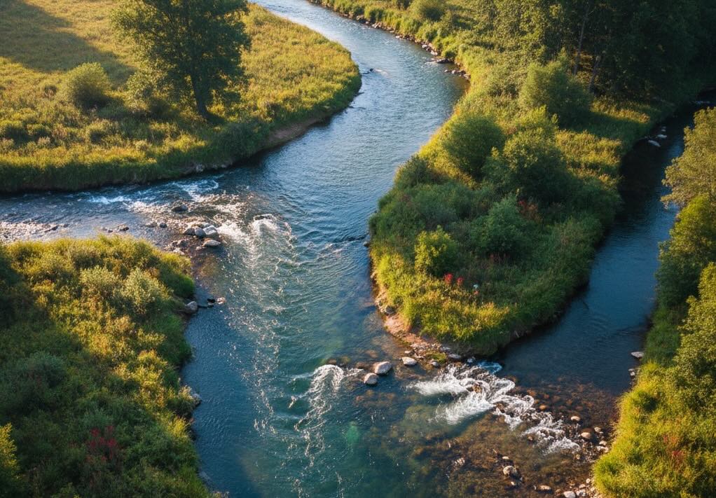 Рисунок изображает реку с ручейками, что отображает метафору - Архитектурное Русло (Architectural Runway)